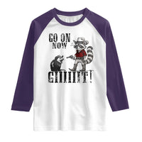 Funny Cowboy Raccoon Opossum Raglan Shirt Go On Now Git - Wonder Print Shop