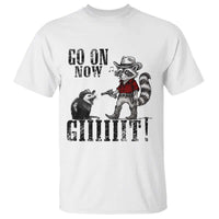 Funny Cowboy Raccoon Opossum T Shirt Go On Now Git - Wonder Print Shop