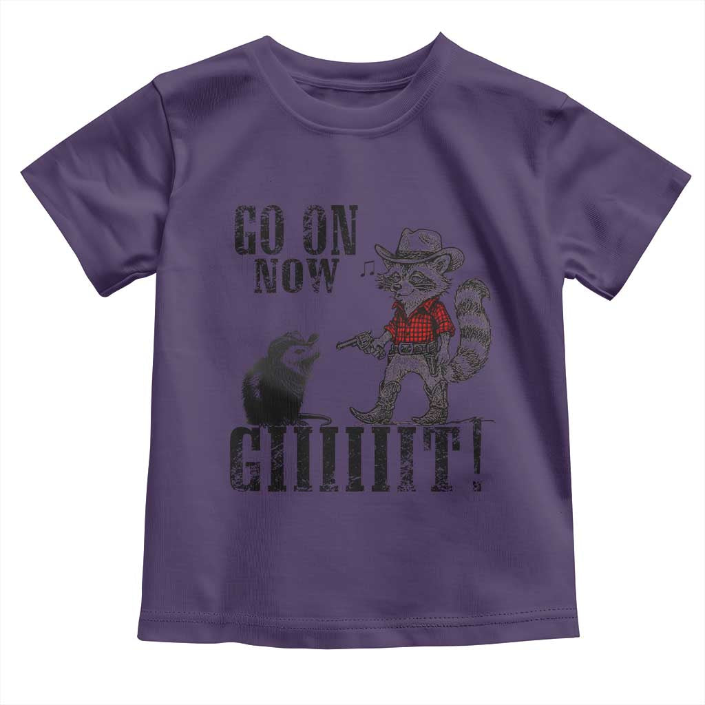 Funny Cowboy Raccoon Opossum Toddler T Shirt Go On Now Git - Wonder Print Shop