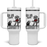 Funny Cowboy Raccoon Opossum Tumbler With Handle Go On Now Git - Wonder Print Shop