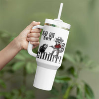 Funny Cowboy Raccoon Opossum Tumbler With Handle Go On Now Git - Wonder Print Shop
