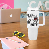 Funny Cowboy Raccoon Opossum Tumbler With Handle Go On Now Git - Wonder Print Shop