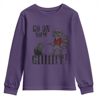 Funny Cowboy Raccoon Opossum Youth Sweatshirt Go On Now Git - Wonder Print Shop