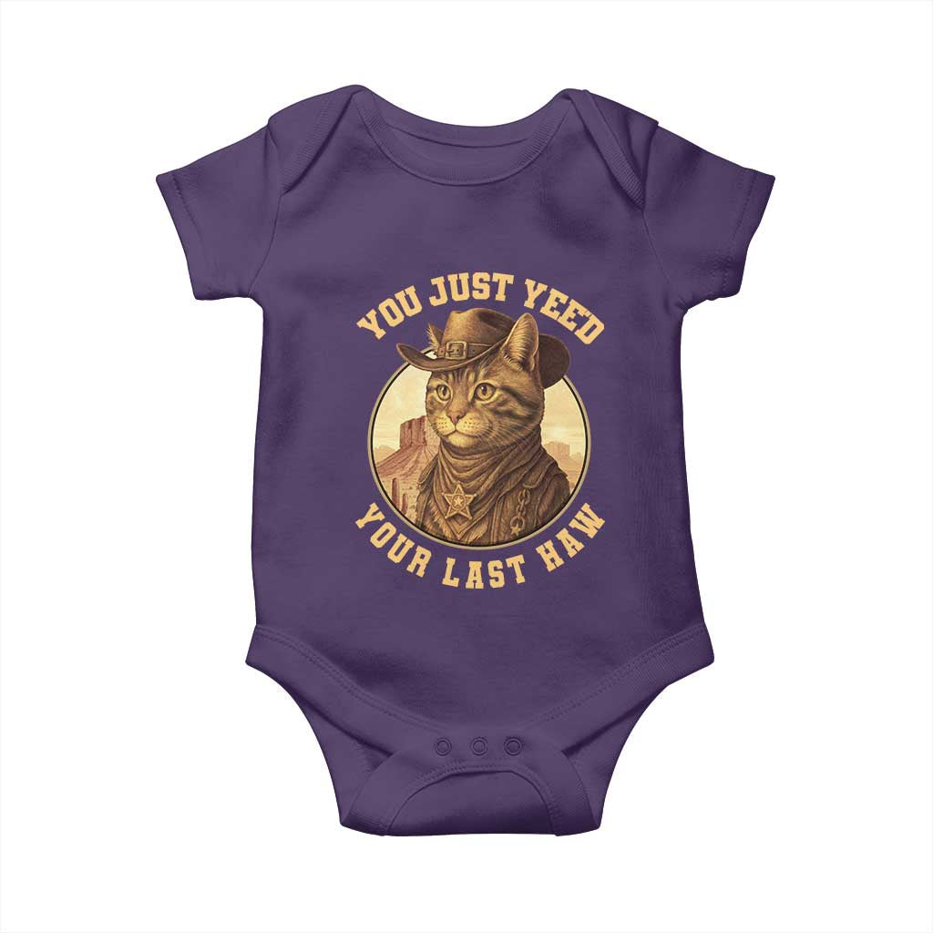 Cowboy Cat Baby Onesie You Just Yeehaw Your Last Haw - Wonder Print Shop