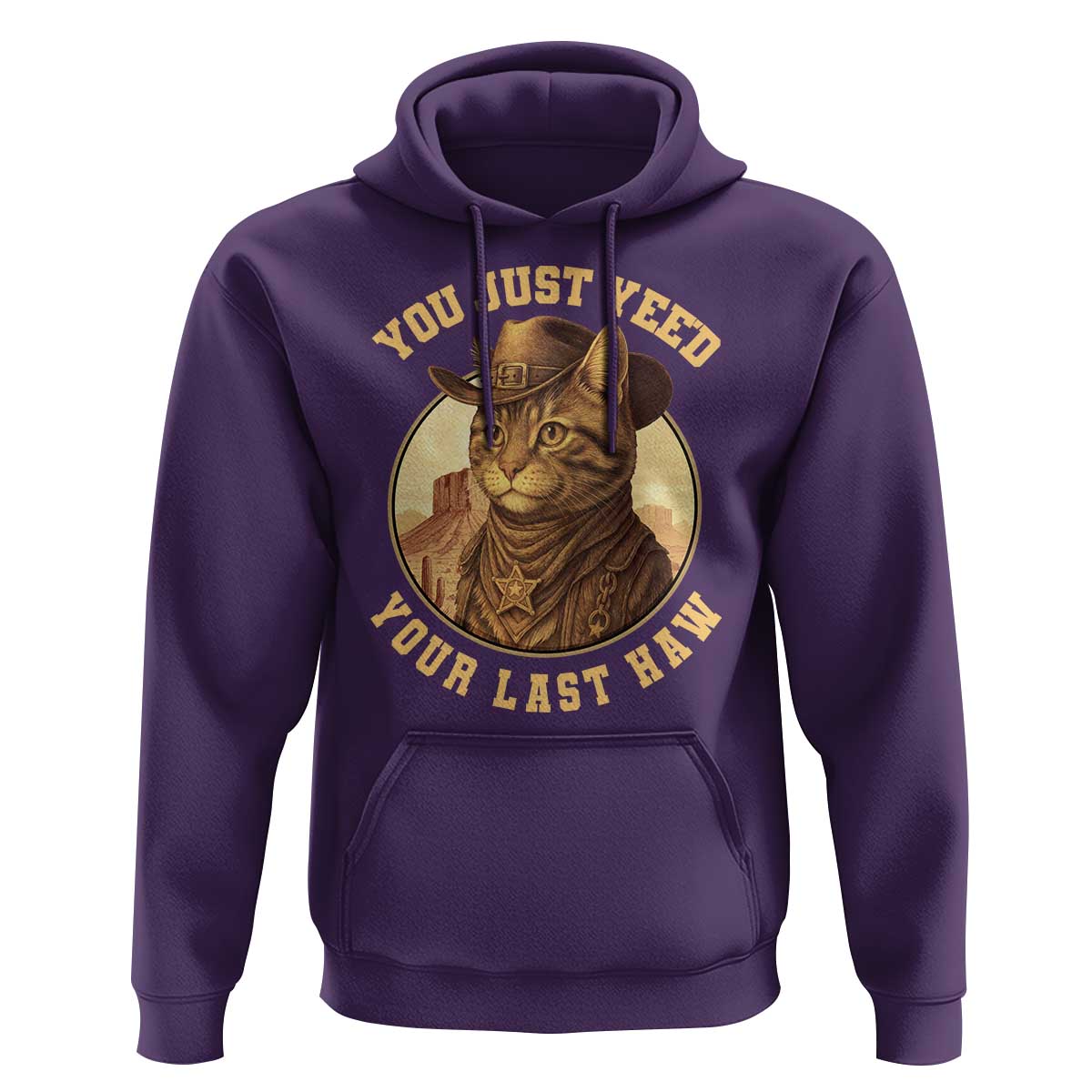 Cowboy Cat Hoodie You Just Yeehaw Your Last Haw - Wonder Print Shop