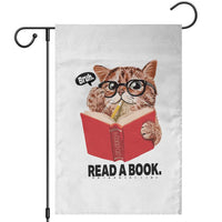 Funny Cat Reading Garden Flag Book Lover - Wonder Print Shop