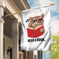 Funny Cat Reading Garden Flag Book Lover - Wonder Print Shop