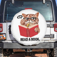 Funny Cat Reading Spare Tire Cover Book Lover - Wonder Print Shop