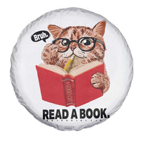 Funny Cat Reading Spare Tire Cover Book Lover - Wonder Print Shop