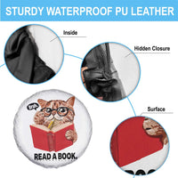 Funny Cat Reading Spare Tire Cover Book Lover - Wonder Print Shop