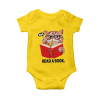Funny Cat Reading Baby Onesie Book Lover - Wonder Print Shop