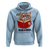Funny Cat Reading Hoodie Book Lover - Wonder Print Shop