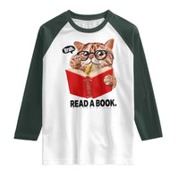 Funny Cat Reading Raglan Shirt Book Lover - Wonder Print Shop