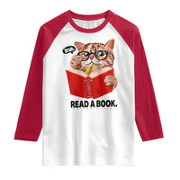 Funny Cat Reading Raglan Shirt Book Lover - Wonder Print Shop