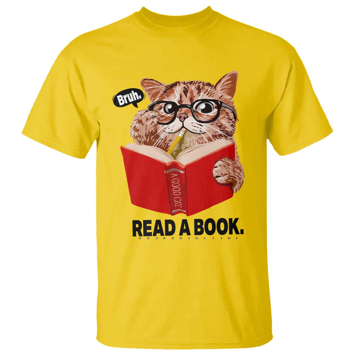 Funny Cat Reading T Shirt Book Lover - Wonder Print Shop