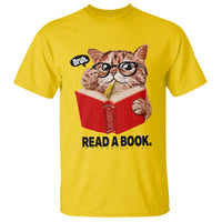 Funny Cat Reading T Shirt Book Lover - Wonder Print Shop
