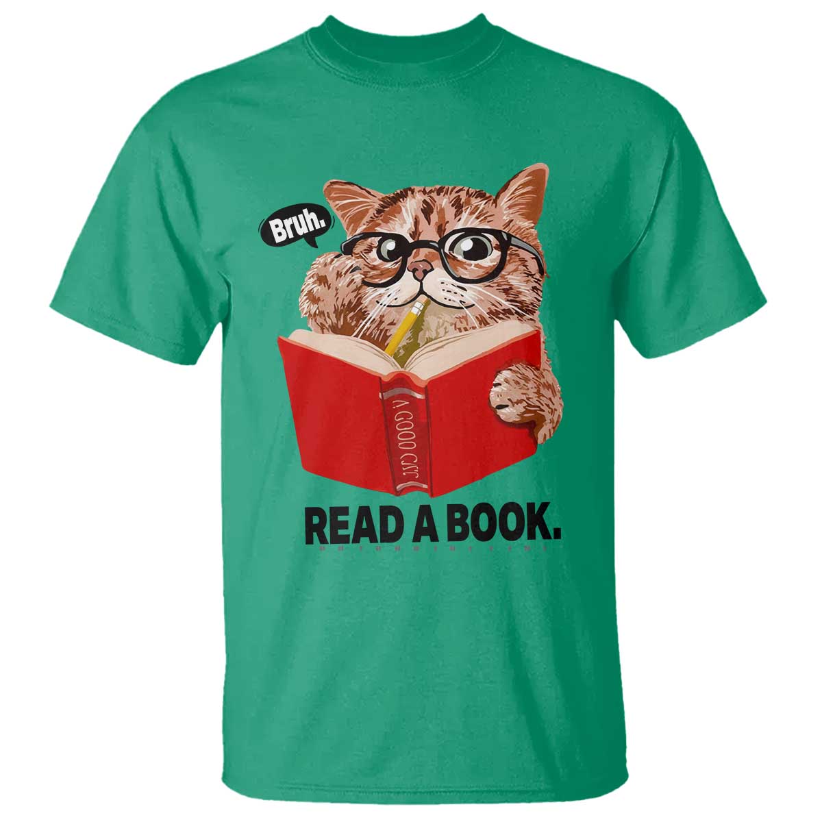 Funny Cat Reading T Shirt Book Lover - Wonder Print Shop