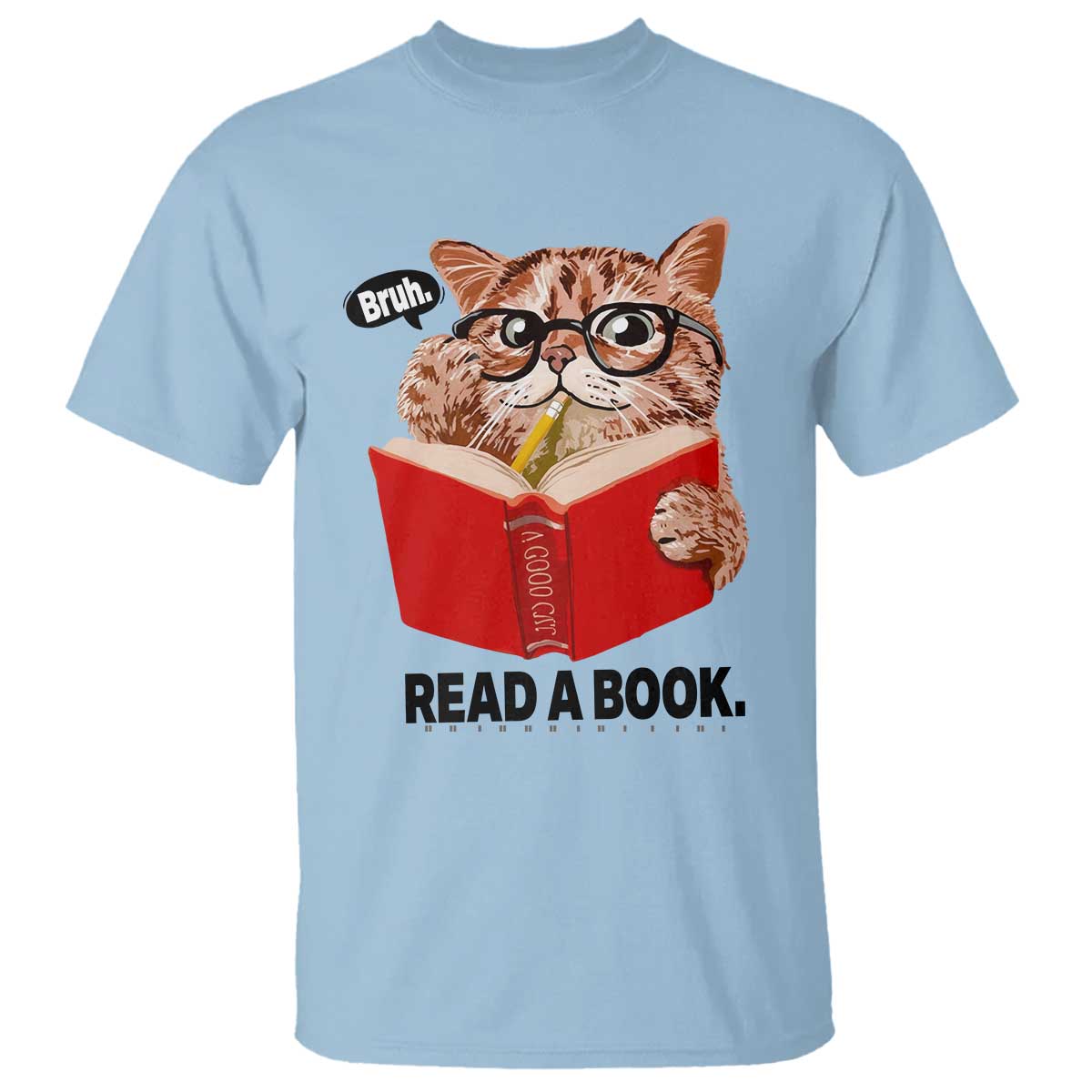 Funny Cat Reading T Shirt Book Lover - Wonder Print Shop