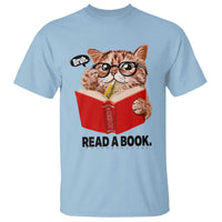 Funny Cat Reading T Shirt Book Lover - Wonder Print Shop