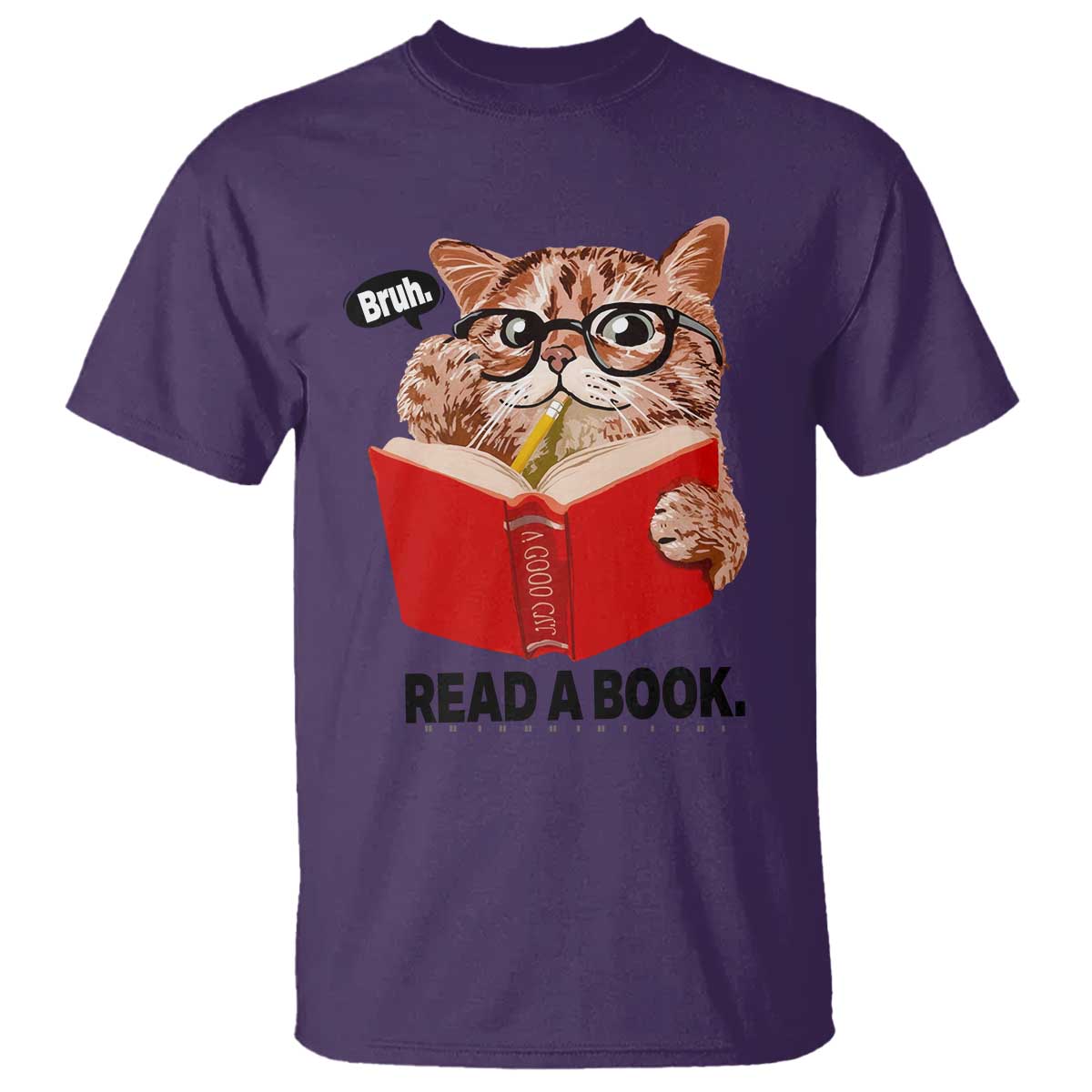 Funny Cat Reading T Shirt Book Lover - Wonder Print Shop