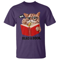 Funny Cat Reading T Shirt Book Lover - Wonder Print Shop