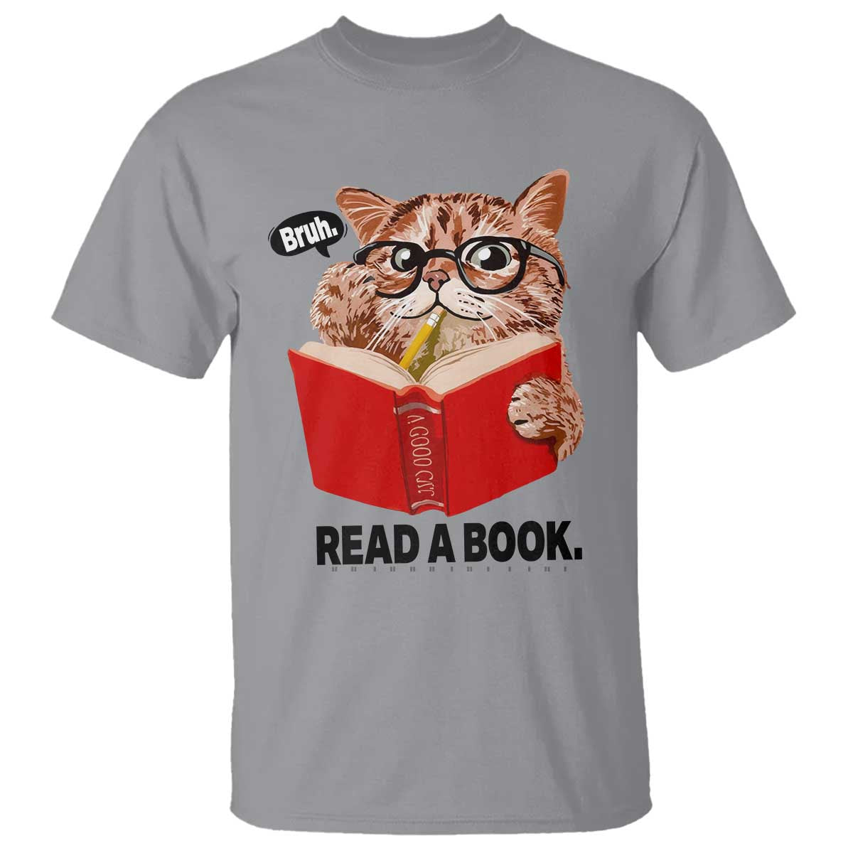 Funny Cat Reading T Shirt Book Lover - Wonder Print Shop