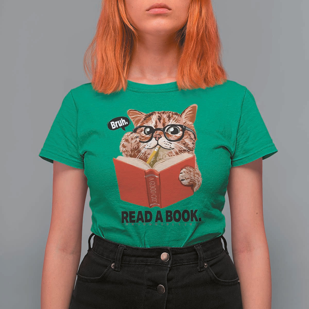 Funny Cat Reading T Shirt For Women Book Lover - Wonder Print Shop