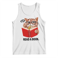 Funny Cat Reading Tank Top Book Lover - Wonder Print Shop