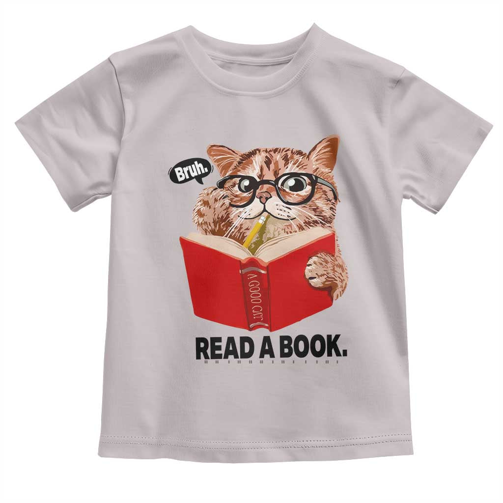 Funny Cat Reading Toddler T Shirt Book Lover - Wonder Print Shop