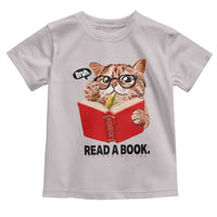 Funny Cat Reading Toddler T Shirt Book Lover - Wonder Print Shop