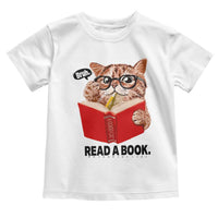 Funny Cat Reading Toddler T Shirt Book Lover - Wonder Print Shop