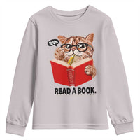 Funny Cat Reading Youth Sweatshirt Book Lover - Wonder Print Shop