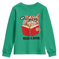Funny Cat Reading Youth Sweatshirt Book Lover - Wonder Print Shop