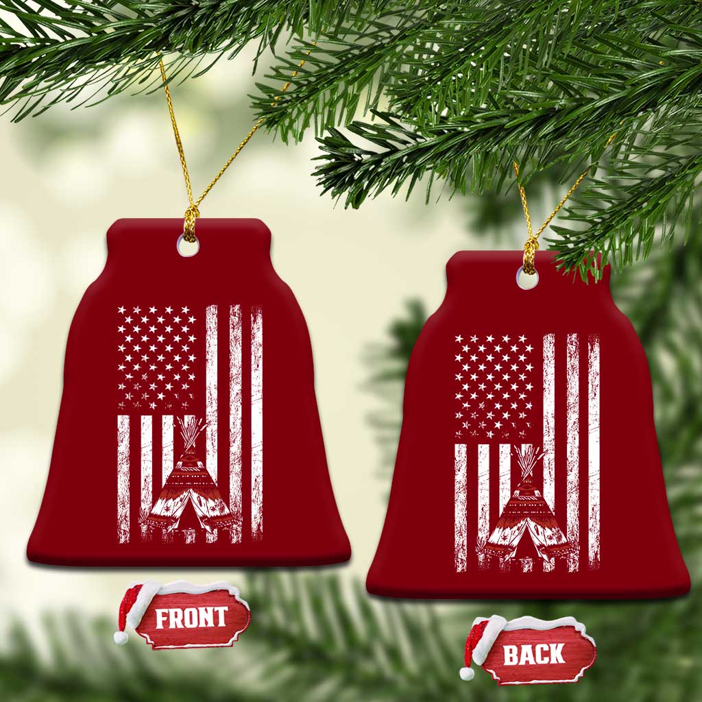 Teepee Pocket Native American Ceramic Ornament American Flag Native Feather Pride Month Indigenous