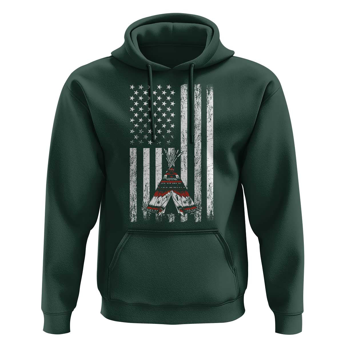 Teepee Pocket Native American Hoodie American Flag Native Feather Pride Month Indigenous