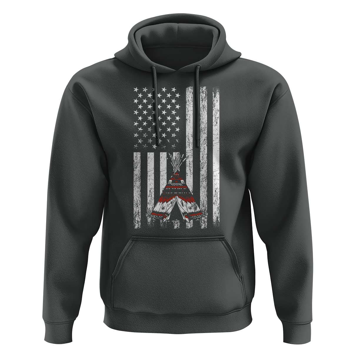 Teepee Pocket Native American Hoodie American Flag Native Feather Pride Month Indigenous