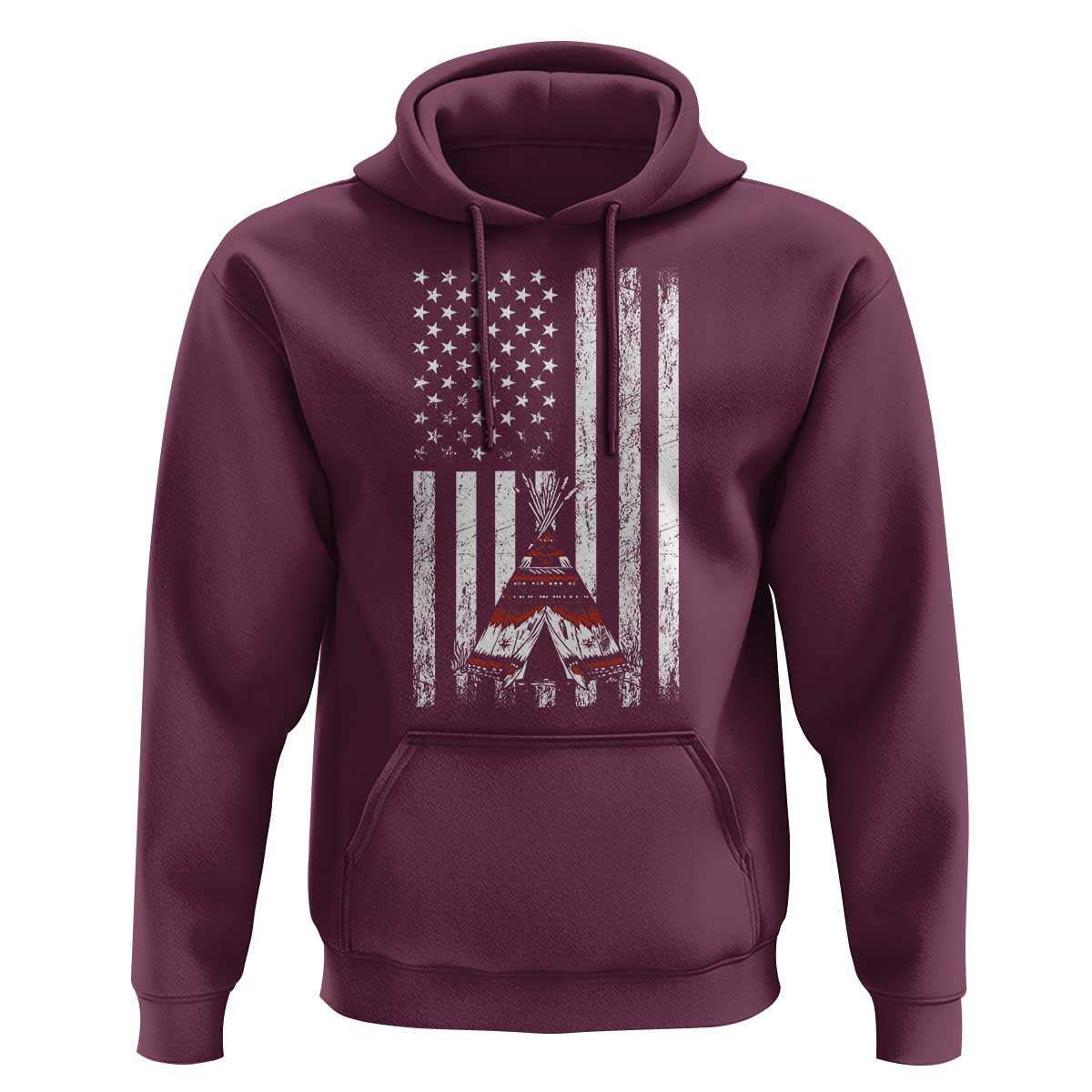 Teepee Pocket Native American Hoodie American Flag Native Feather Pride Month Indigenous