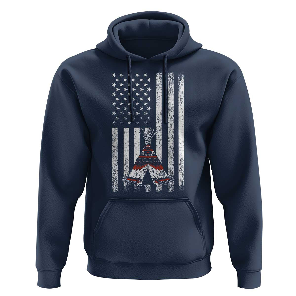 Teepee Pocket Native American Hoodie American Flag Native Feather Pride Month Indigenous