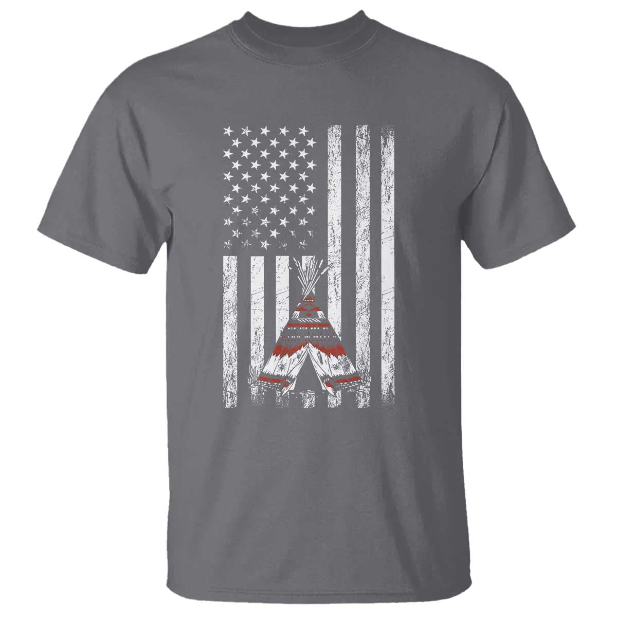Teepee Pocket Native American T Shirt American Flag Native Feather Pride Month Indigenous
