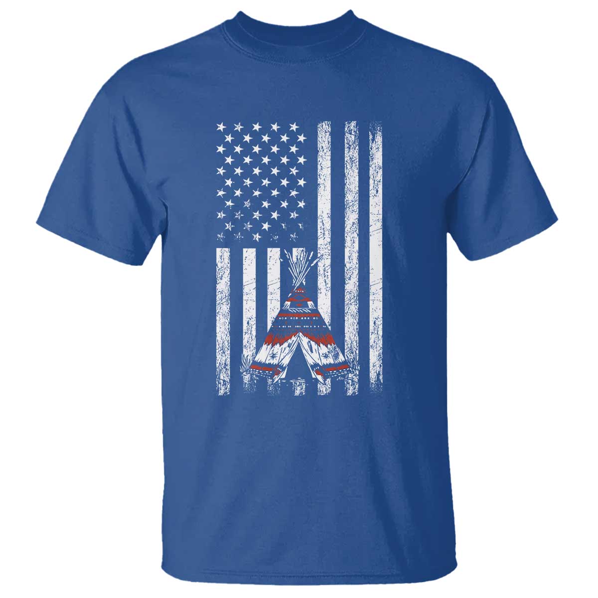 Teepee Pocket Native American T Shirt American Flag Native Feather Pride Month Indigenous