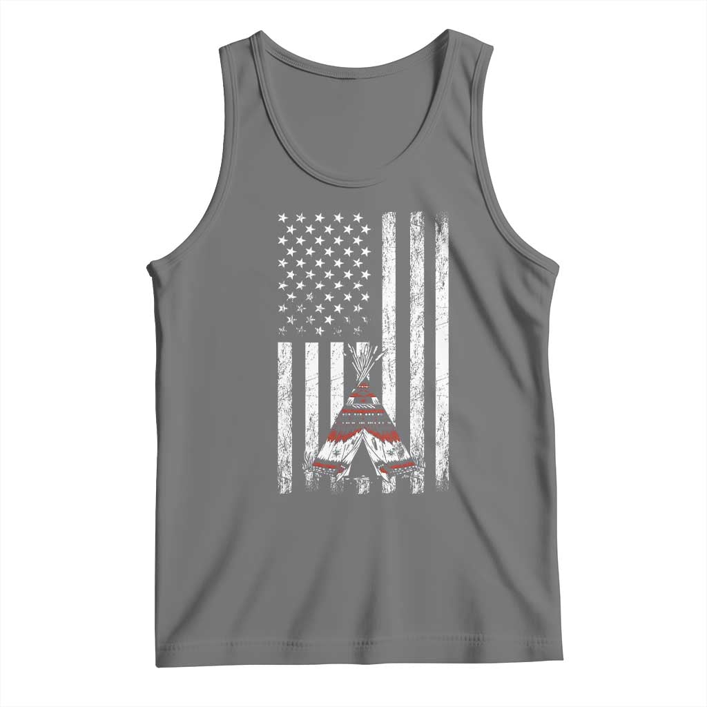 Teepee Pocket Native American Tank Top American Flag Native Feather Pride Month Indigenous