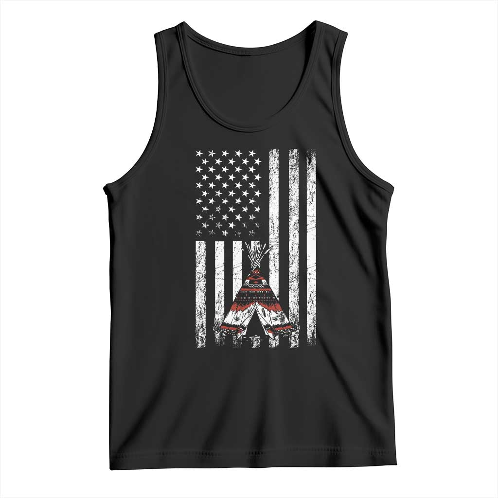 Teepee Pocket Native American Tank Top American Flag Native Feather Pride Month Indigenous