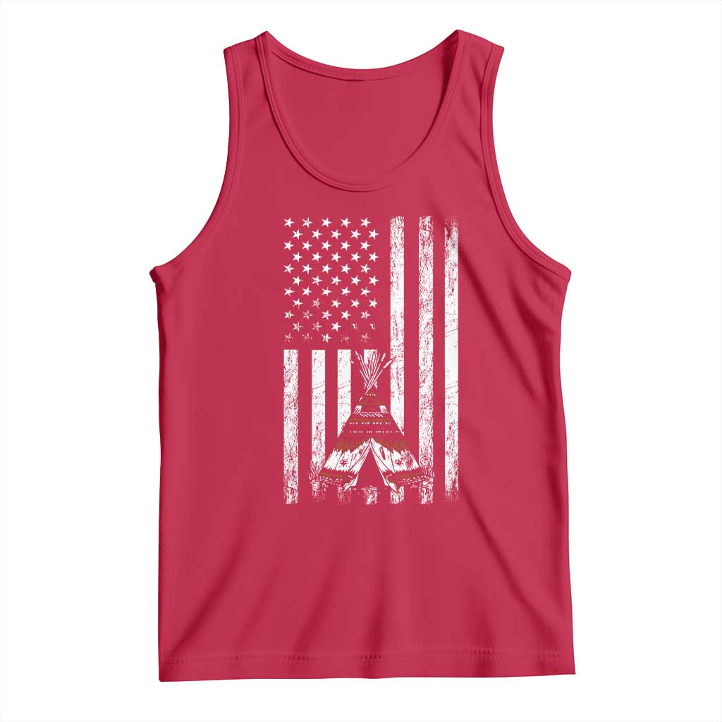 Teepee Pocket Native American Tank Top American Flag Native Feather Pride Month Indigenous