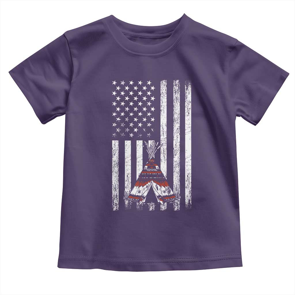 Teepee Pocket Native American Toddler T Shirt American Flag Native Feather Pride Month Indigenous