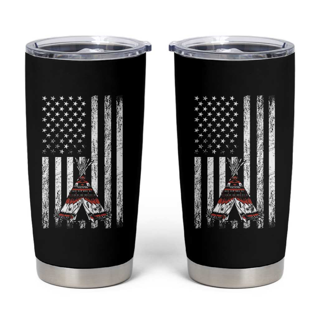 Teepee Pocket Native American Tumbler Cup American Flag Native Feather Pride Month Indigenous