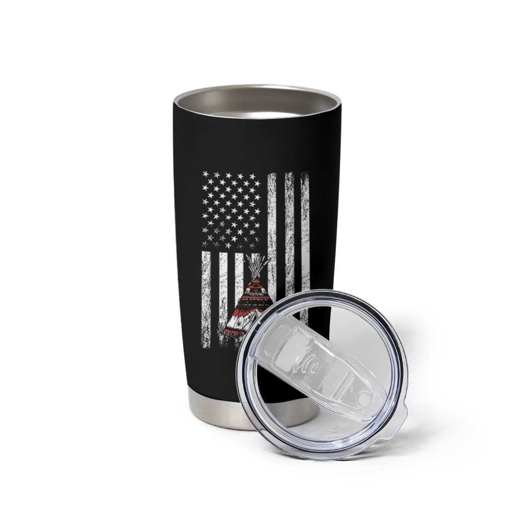Teepee Pocket Native American Tumbler Cup American Flag Native Feather Pride Month Indigenous