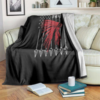 Native American Teepee American Flag Throw Blanket