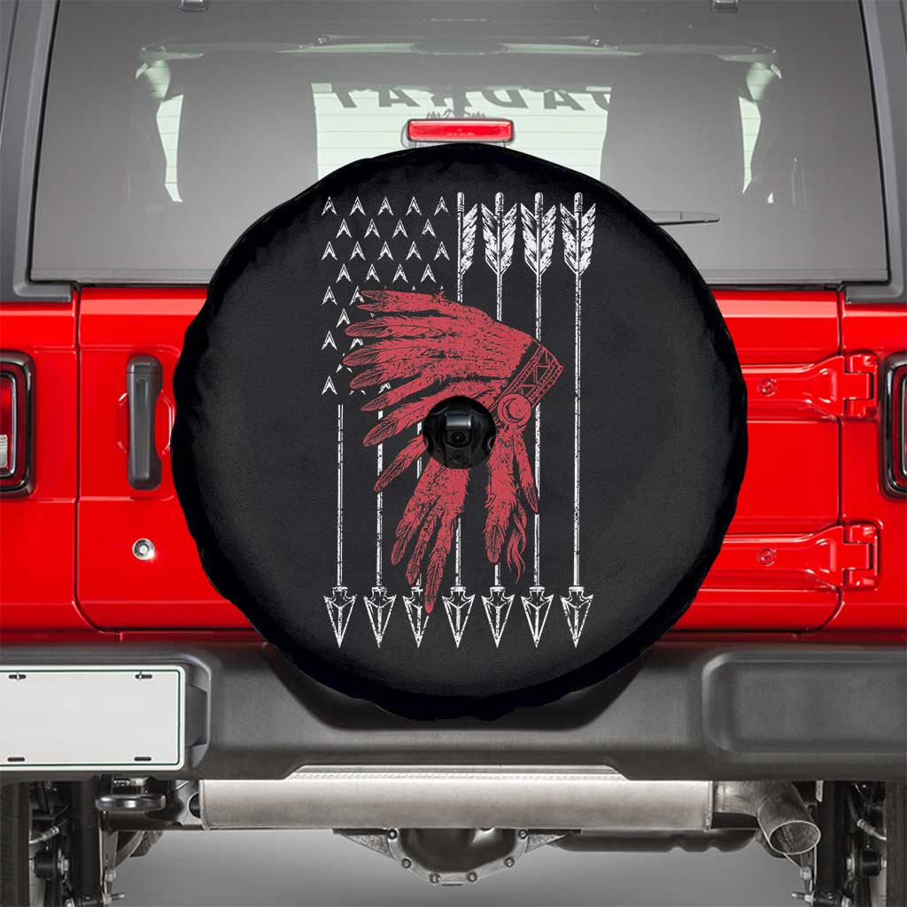 Native American Teepee American Flag Spare Tire Cover