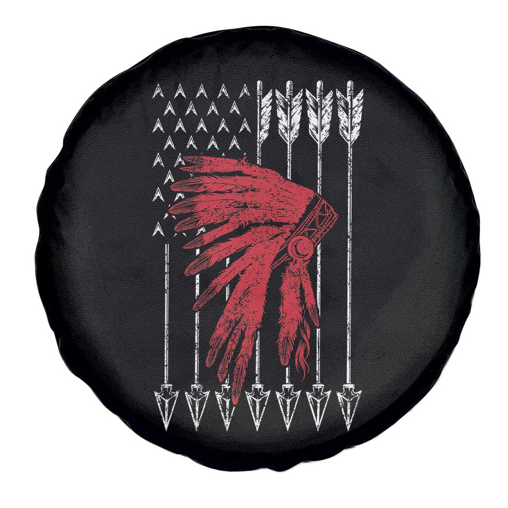 Native American Teepee American Flag Spare Tire Cover