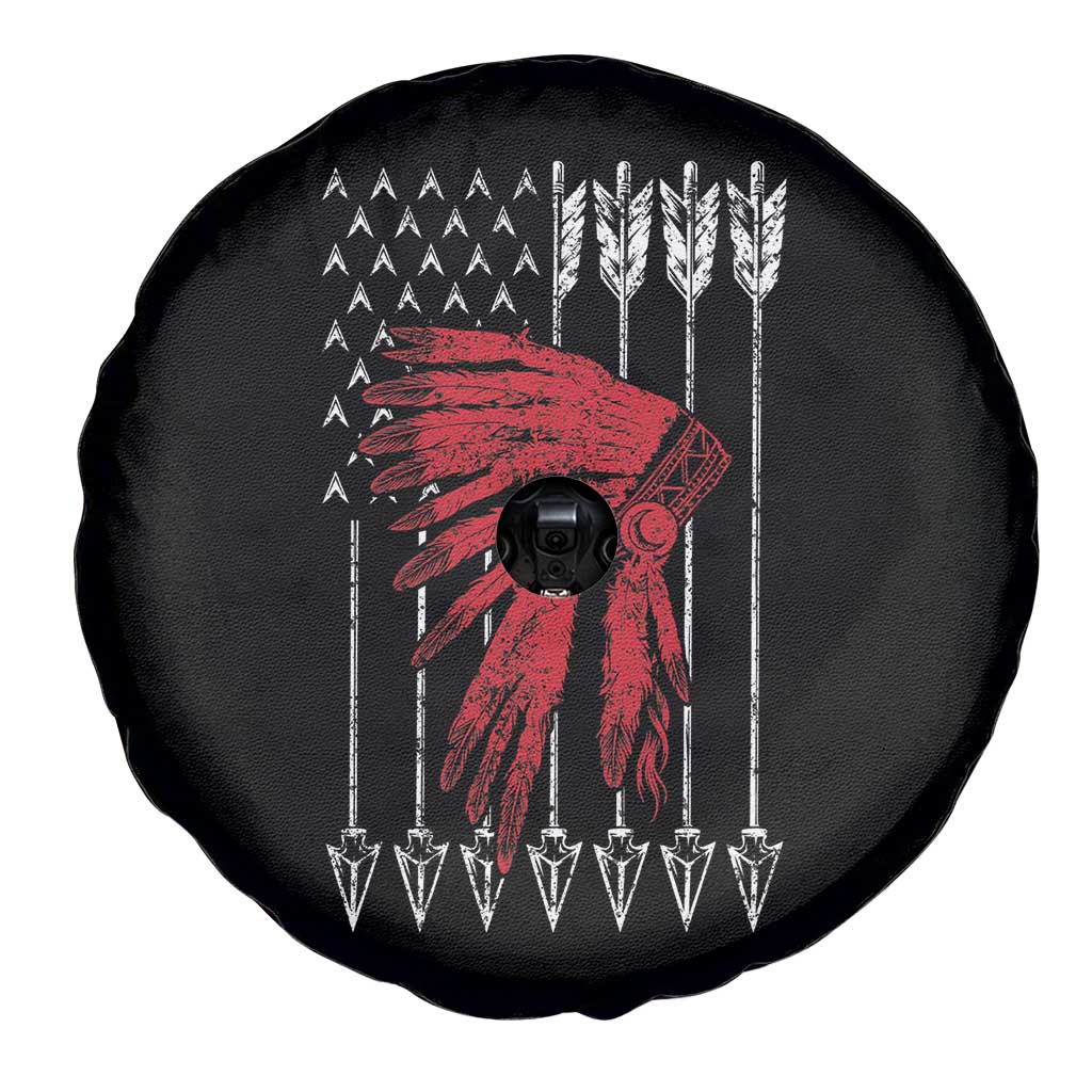 Native American Teepee American Flag Spare Tire Cover